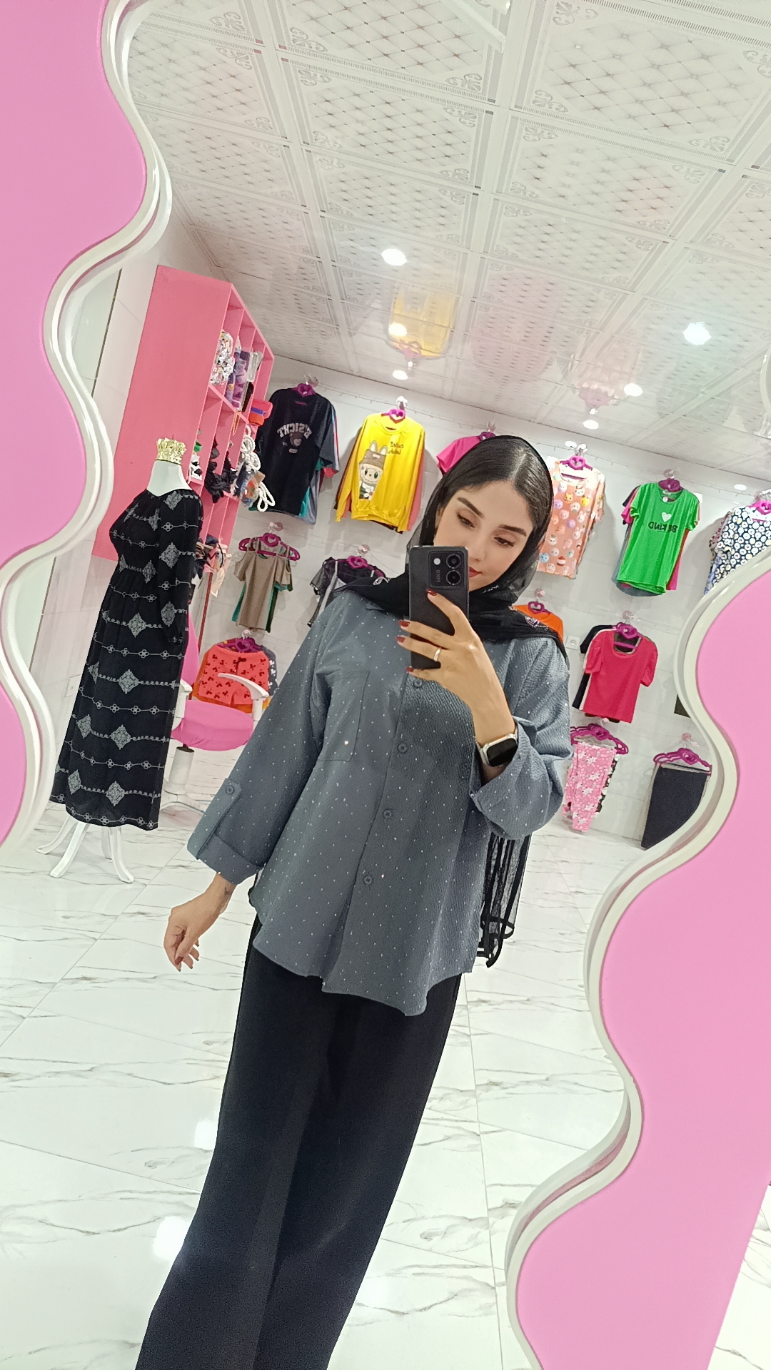 شومیز فول نگین رنگی