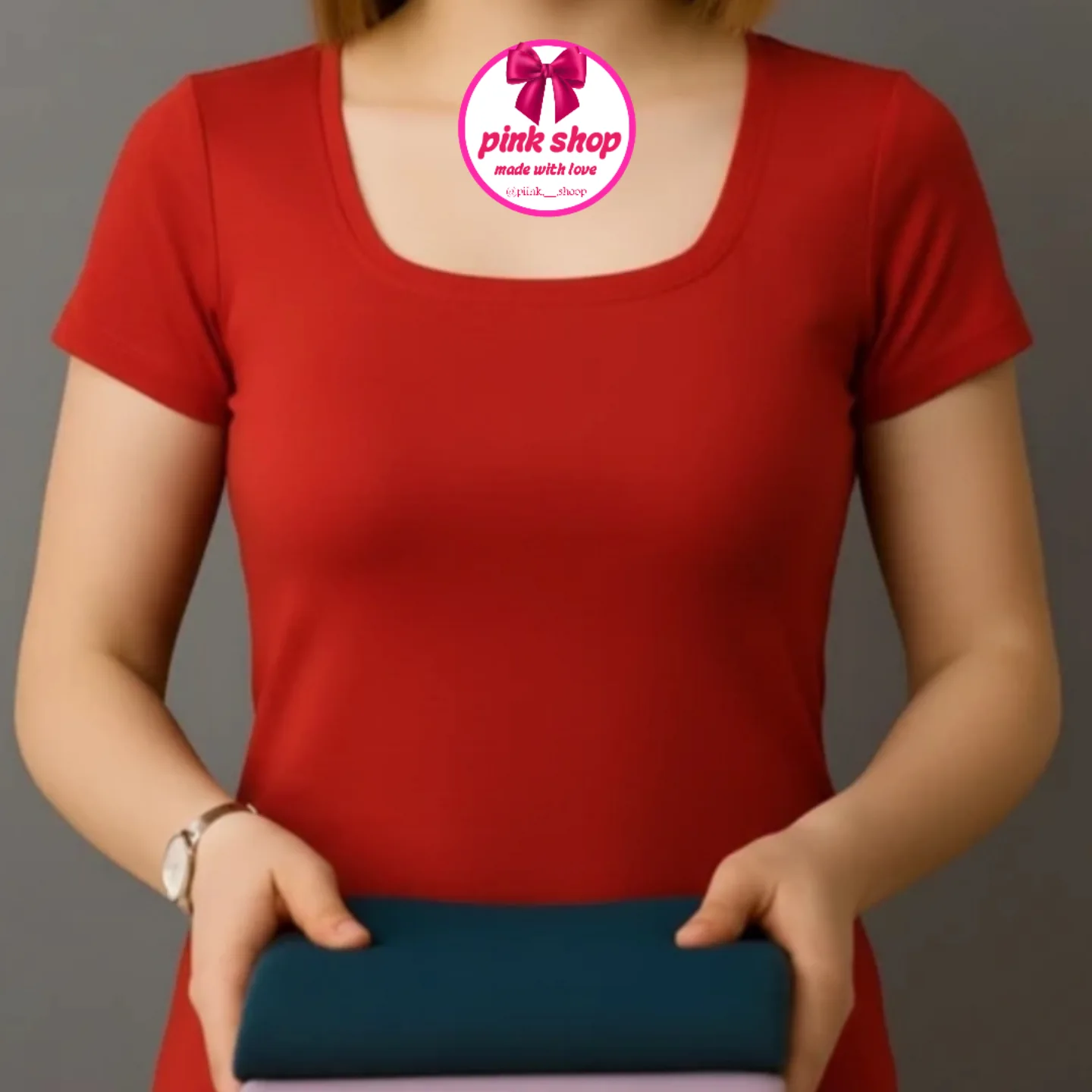 تیشرت یقه خشت کبریتی زنانه